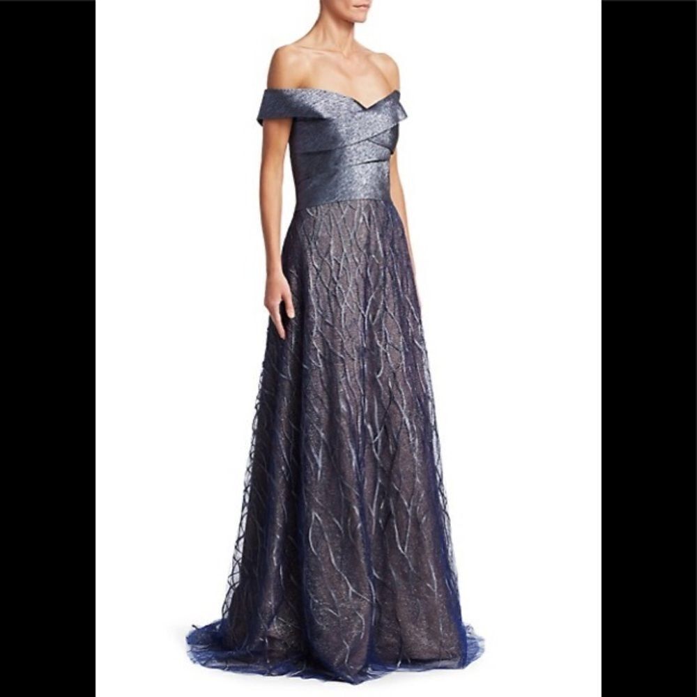 Rene Ruiz Off Shoulder Gown